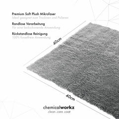 ChemicalWorkz - Edgeless Soft Touch Premium Towel grey - Poliertuch grau 40x40cm 500GSM_2